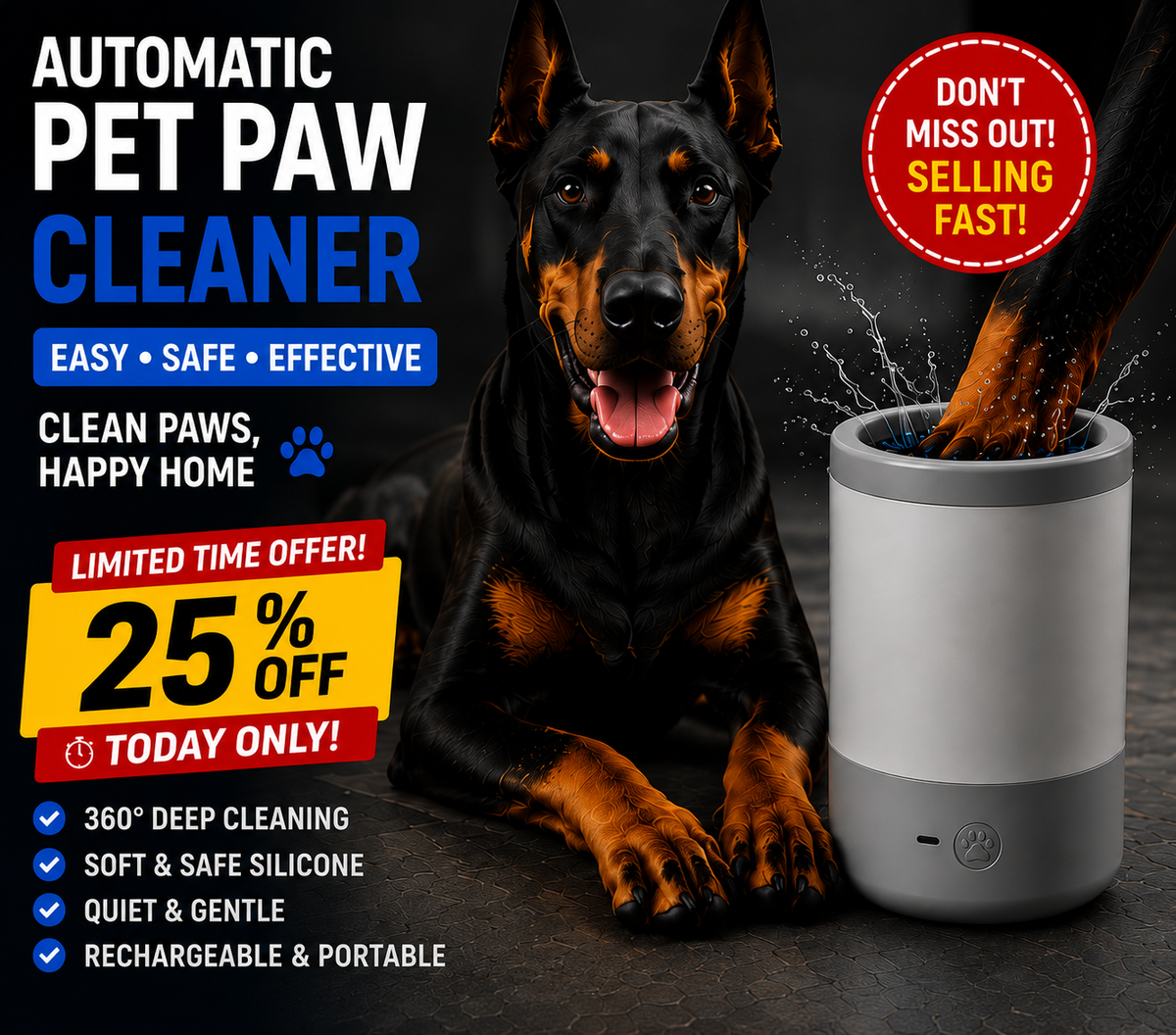 Automatic Pet Paw Cleaner